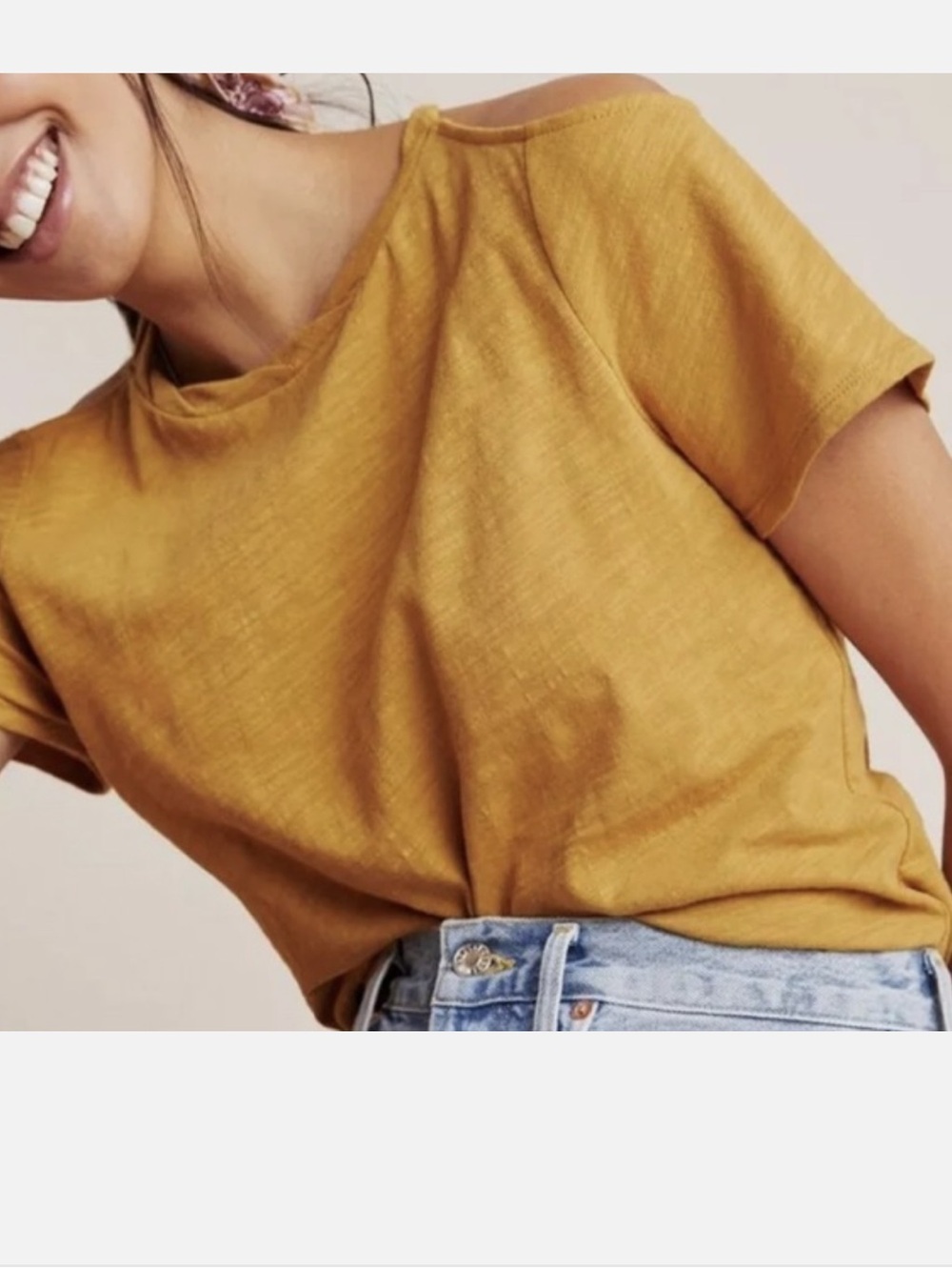 Maeve Mustard Short-Sleeve Tee